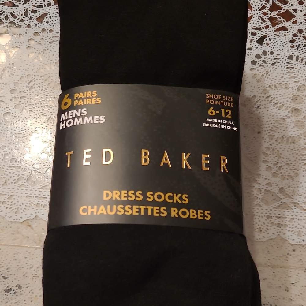 NWT Ted Baker Black Dress Socks - 6 Pairs